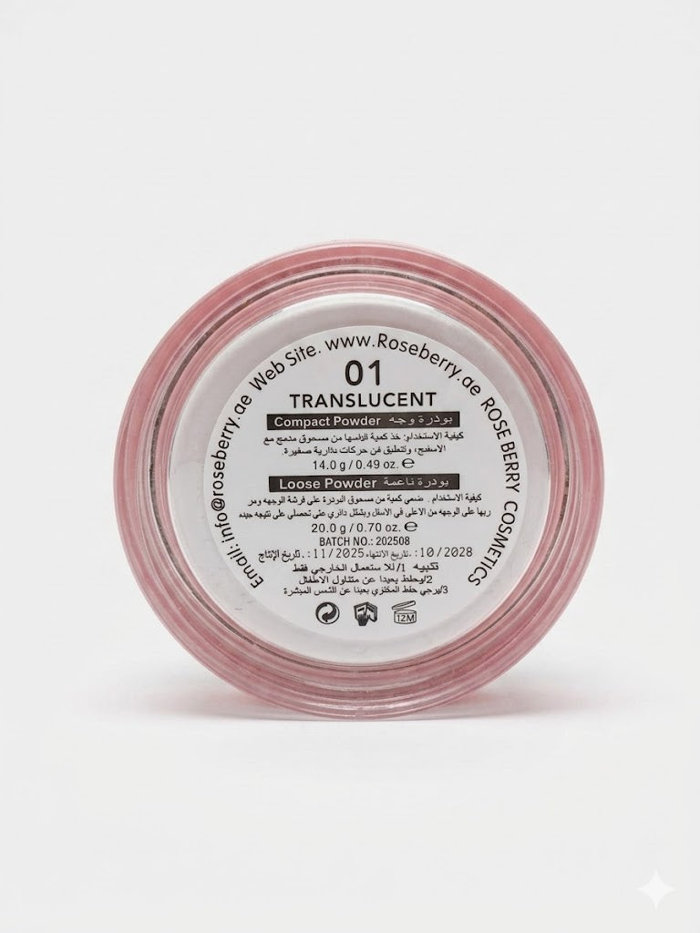 LOOSE POWDER & Compact Powder Suitable for all skin types - 01 TRANSLUCENT With a brush - 14g - 20g