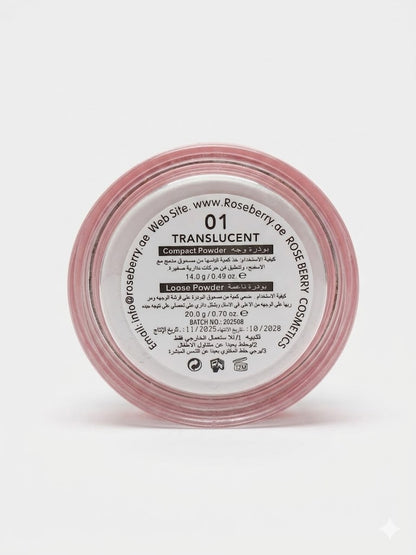 LOOSE POWDER & Compact Powder Suitable for all skin types - 01 TRANSLUCENT With a brush - 14g - 20g