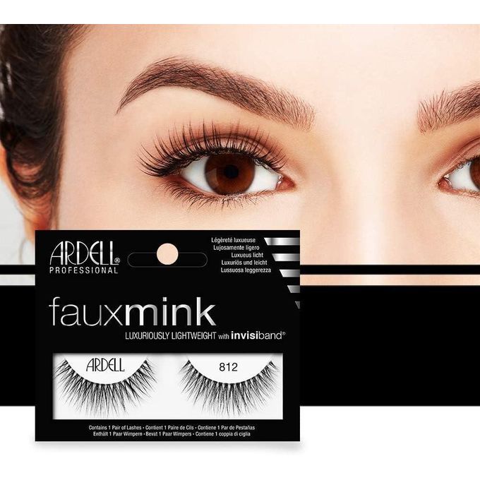 Ardell Faux Mink 812 False Eyelashes - Medium Volume Long Length with Invisiband