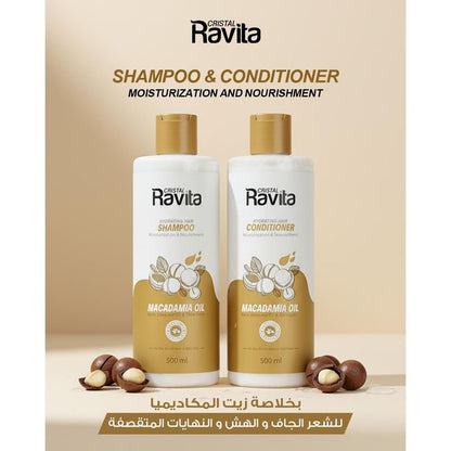 Cristal Ravita HYDRATING HAIR SHAMPOO Moisturization & Nourishment MACADAMIA OIL With Shea Butter & Aloe Vera 500 ml