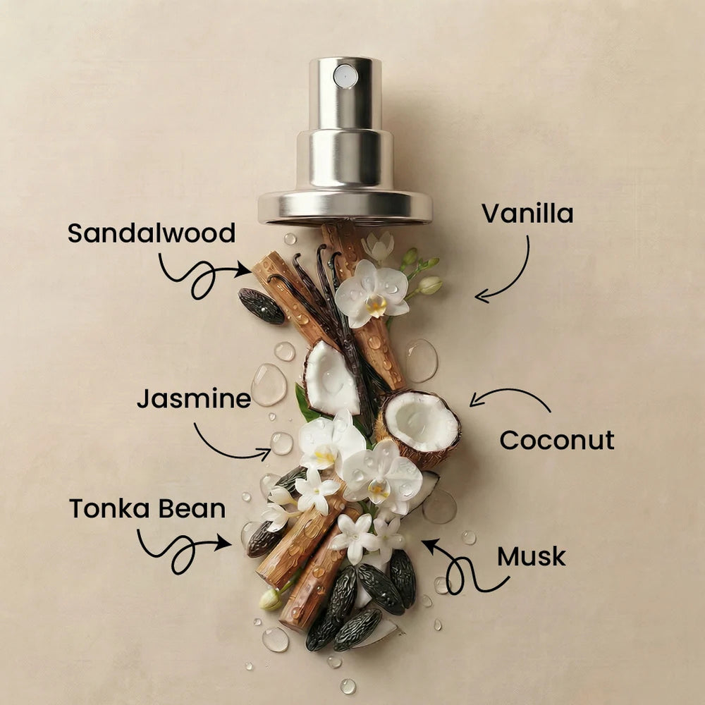 Warm Vanilla Premium Body Splash - Creamy Vanilla Fragrance Mist for Women - 220ml