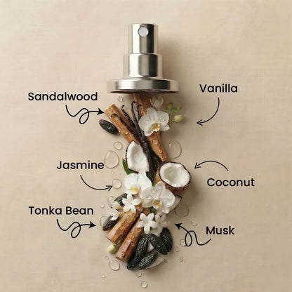 Warm Vanilla Premium Body Splash - Creamy Vanilla Fragrance Mist for Women - 220ml