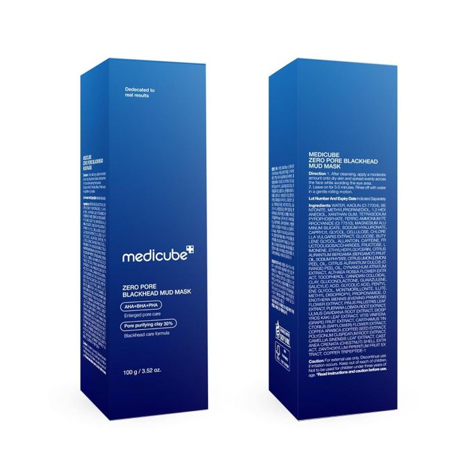 Medicube Zero Pore Blackhead Mud Facial Mask - Skin Cooling & Pore Tightening - 3 Minute Quick Dry Formula With AHA, BHA, PHA, And Pore-Purifying Clay - Korean Mud Mask 100g