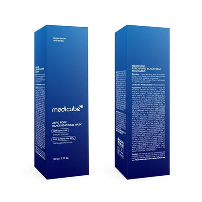 Medicube Zero Pore Blackhead Mud Facial Mask - Skin Cooling & Pore Tightening - 3 Minute Quick Dry Formula With AHA, BHA, PHA, And Pore-Purifying Clay - Korean Mud Mask 100g