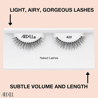 Professional Naked Lashes 420 – Lightweight Natural False Eyelashes, 1 Pair