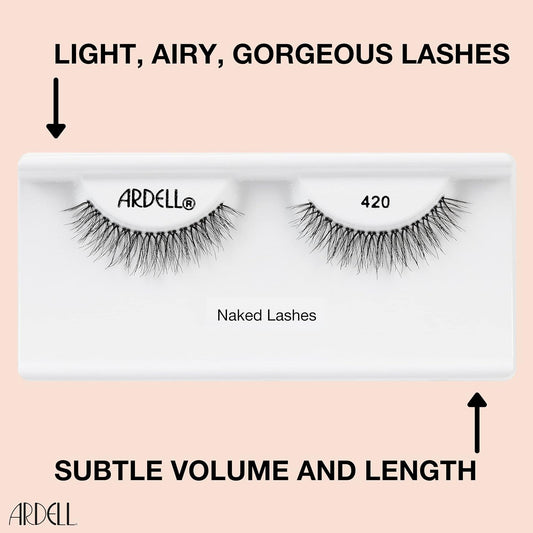 Professional Naked Lashes 420 – Lightweight Natural False Eyelashes, 1 Pair