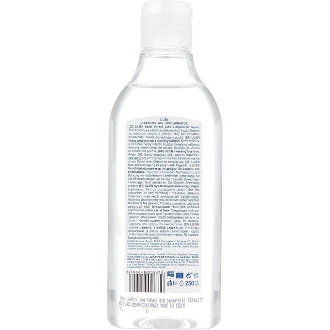 Lilien PURE ENERGY - FACE CLEANSING TONIC WATER - ARGAN OIL - GLYCERIN - 250ml