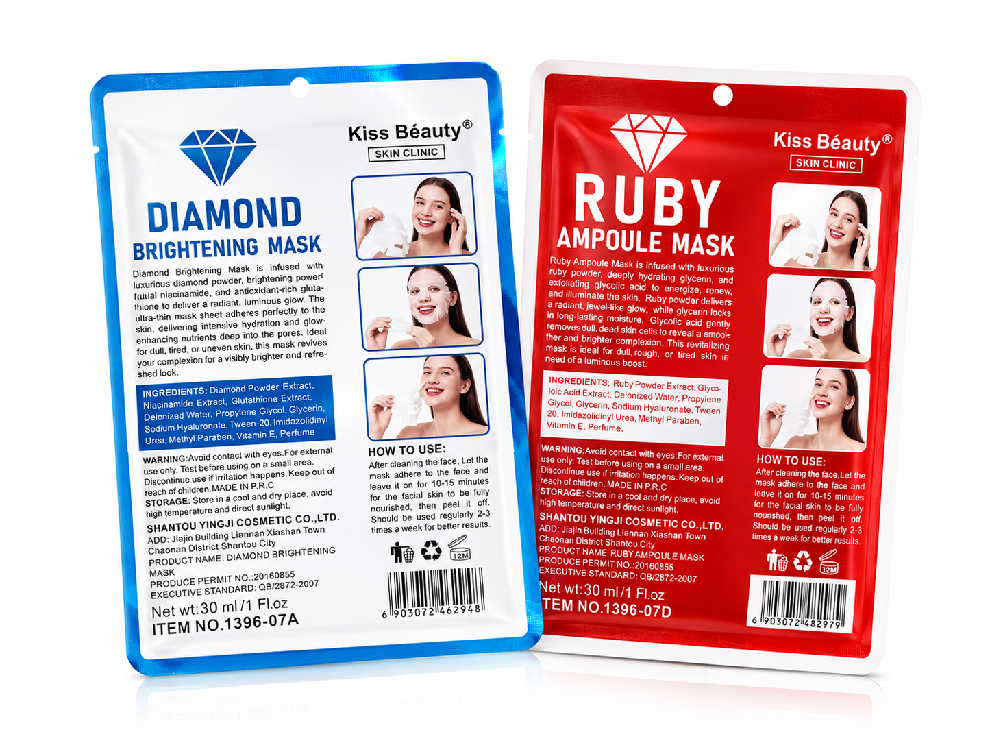 DIAMOND & RUBY - BRIGHTENING,AMPOULE MASK Bundle - 30ml per pcs