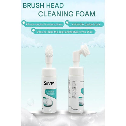 Silver Foaming Shoe Cleaner with Built-in Brush – 150ml