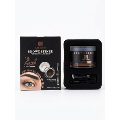 Rose Berry BROW DEFINER 2 IN 1 Fascinated - SOAP BROW 5g & EYEBROW GEl CREAM 5g - MEDIUM BROWN