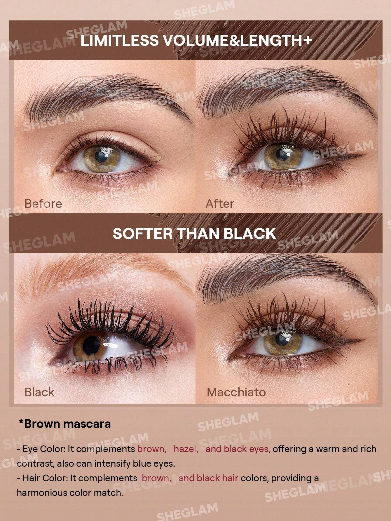 ALL IN ONE VOLUME & LENGTH MASCARA WATERPROOF - MACCHIATO - 4gx2