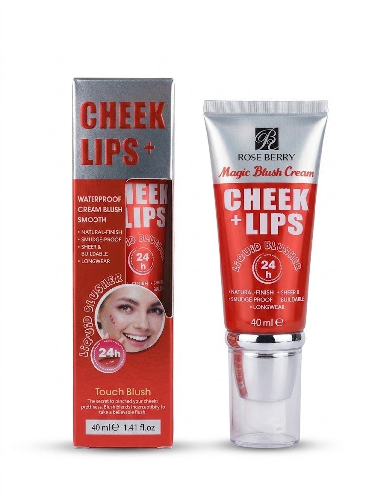Magic Blush Cream CHEEK + LIPS Liquid Blusher WATERPROOF 40ml