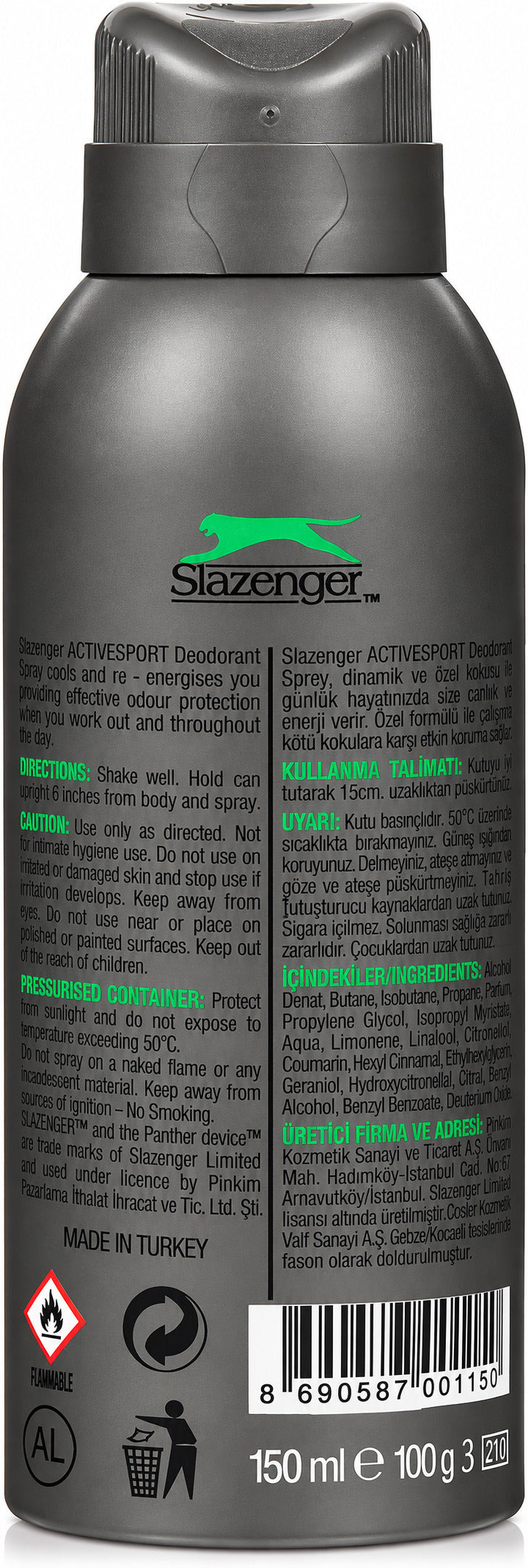 Active Sport Green Deodorant Spray for Men – 150 ml