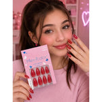 Merrycolor Premium Cat Eye Press-On Nails – 12 Pcs Shimmering Fake Nails Set with Adhesive Tabs - shade 14