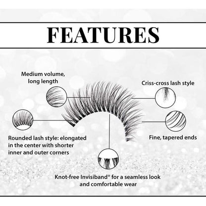 Ardell Faux Mink 812 False Eyelashes - Medium Volume Long Length with Invisiband