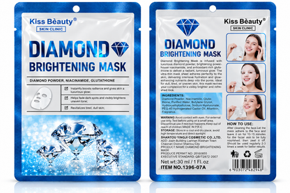 Kiss Beauty Skin Clinic Diamond Brightening Sheet Mask with Niacinamide & Glutathione – 30 ml