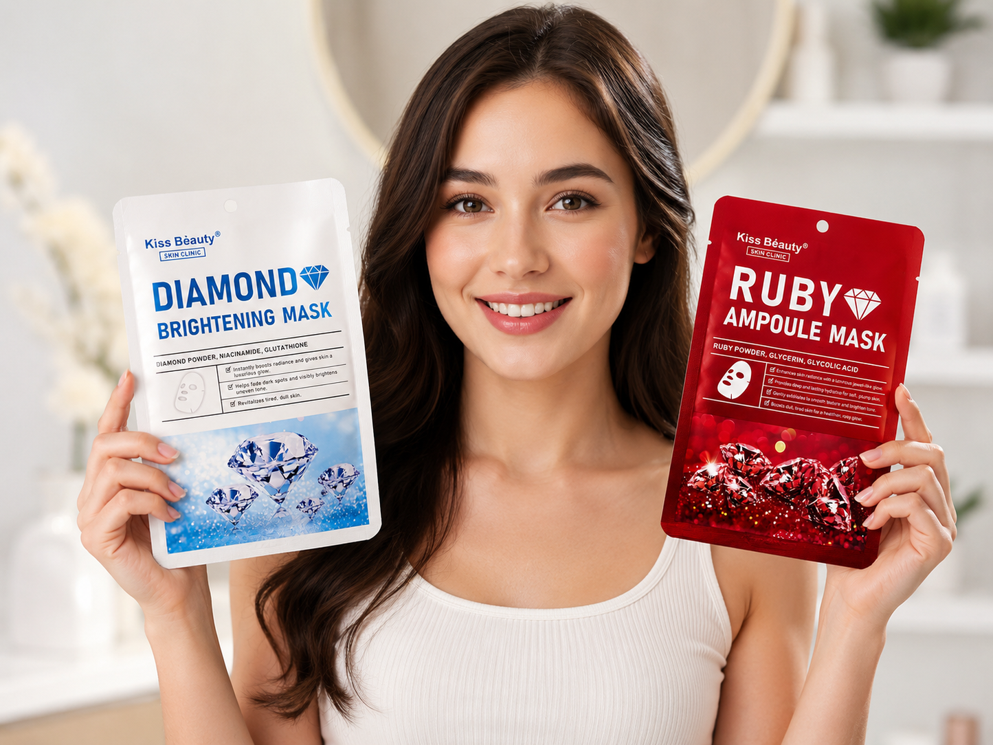 DIAMOND & RUBY - BRIGHTENING,AMPOULE MASK Bundle - 30ml per pcs