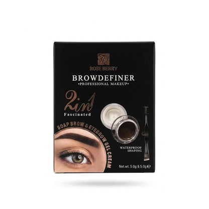 Rose Berry BROW DEFINER 2 IN 1 Fascinated - SOAP BROW 5g & EYEBROW GEl CREAM 5g - MEDIUM BROWN