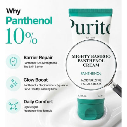 Purito SEOUL Mighty Bamboo Panthenol Cream – 10% Panthenol Moisturizing Facial Cream - 100ml