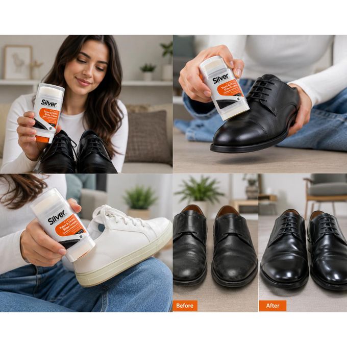 Silver EXPRESS Twist & Shine Shoe Cream Easy to Apply - Quick Shine - black - 50ml