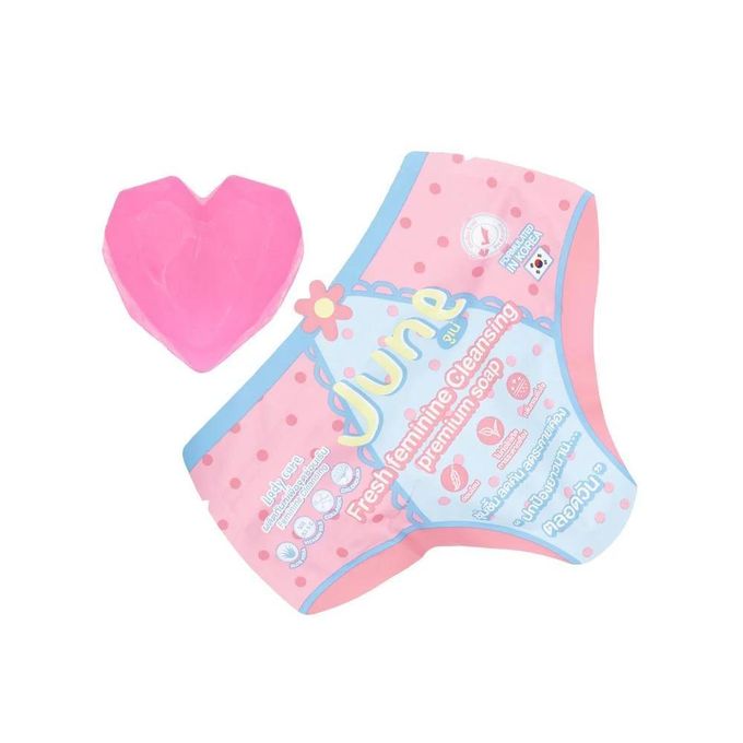 June Fresh Feminine Cleansing Premium Soap – Heart-Shaped Lady Care - 50g