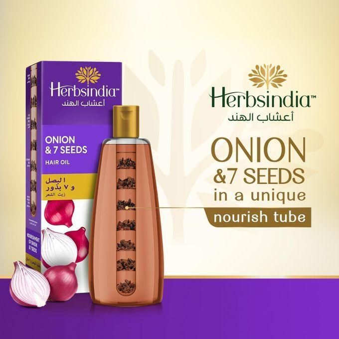 ONION & 7 Seeds Hair Oil With Nourish Tube Makes Hair Longer & Shinier Silicone & Paraben Free 280 ml