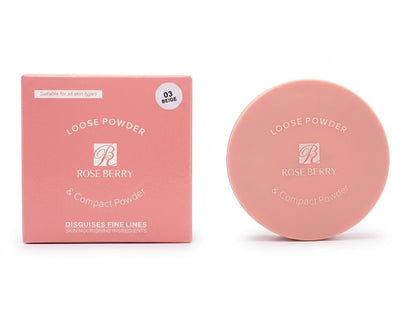 LOOSE POWDER & Compact Powder Suitable for all skin types - 03 BEIGE With a brush - 14g - 20g
