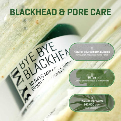 Some By Mi Bye Bye Blackhead 30 Days Miracle Green Tea Tox Bubble Cleanser - 120g