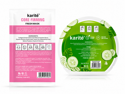 CORE FIRMING COLLAGEN & Cucumber FRESH AND Natural Essence MASKS Bundle 30 ml per pcs