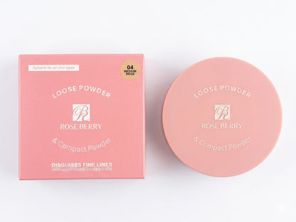 LOOSE POWDER & Compact Powder Suitable for all skin types - 04 MEDIUM BEIGE With a brush - 14g - 20g