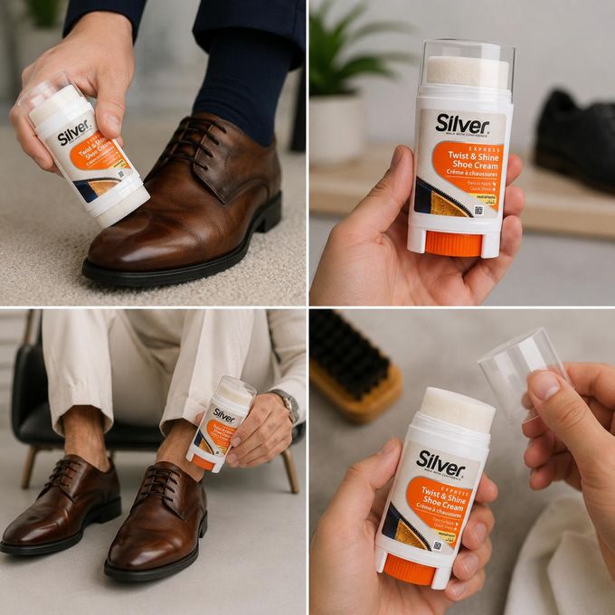 Silver EXPRESS Twist & Shine Shoe Cream Easy to Apply - Quick Shine - neutral - 50ml