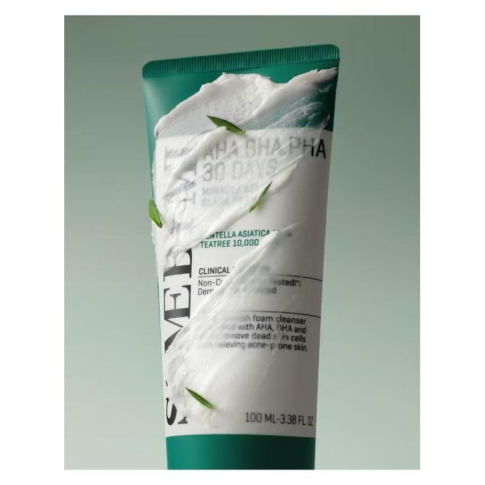 Some By Mi AHA.BHA.PHA 30 Days Miracle Acne Clear Foam Daily Foam Cleanser for Acne-Prone Skin - 100ml
