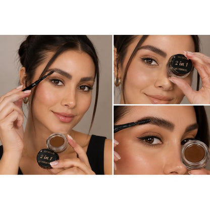 Rose Berry BROW DEFINER 2 IN 1 Fascinated - SOAP BROW 5g & EYEBROW GEl CREAM 5g - MEDIUM BROWN