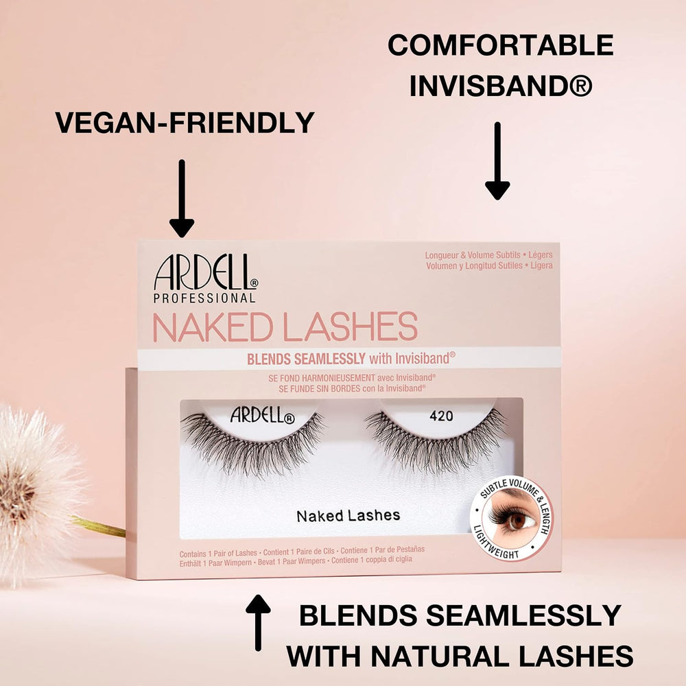 Professional Naked Lashes 420 – Lightweight Natural False Eyelashes, 1 Pair