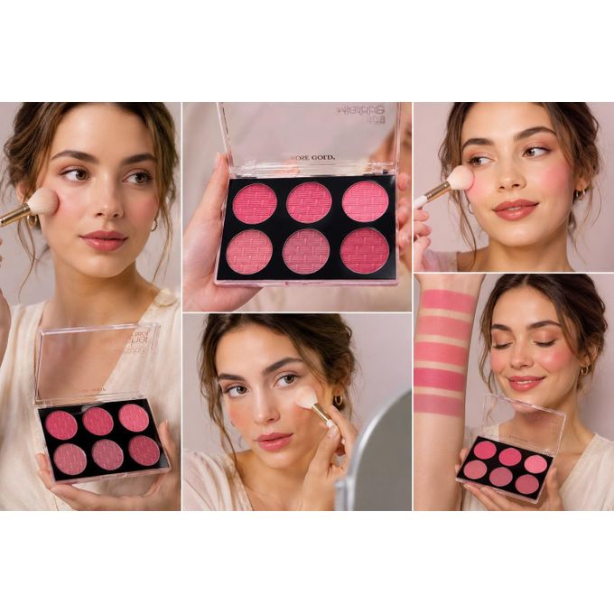 ROSE GOLD Matte blusher SOFT TOUCH 6 COLOR - G - 18g
