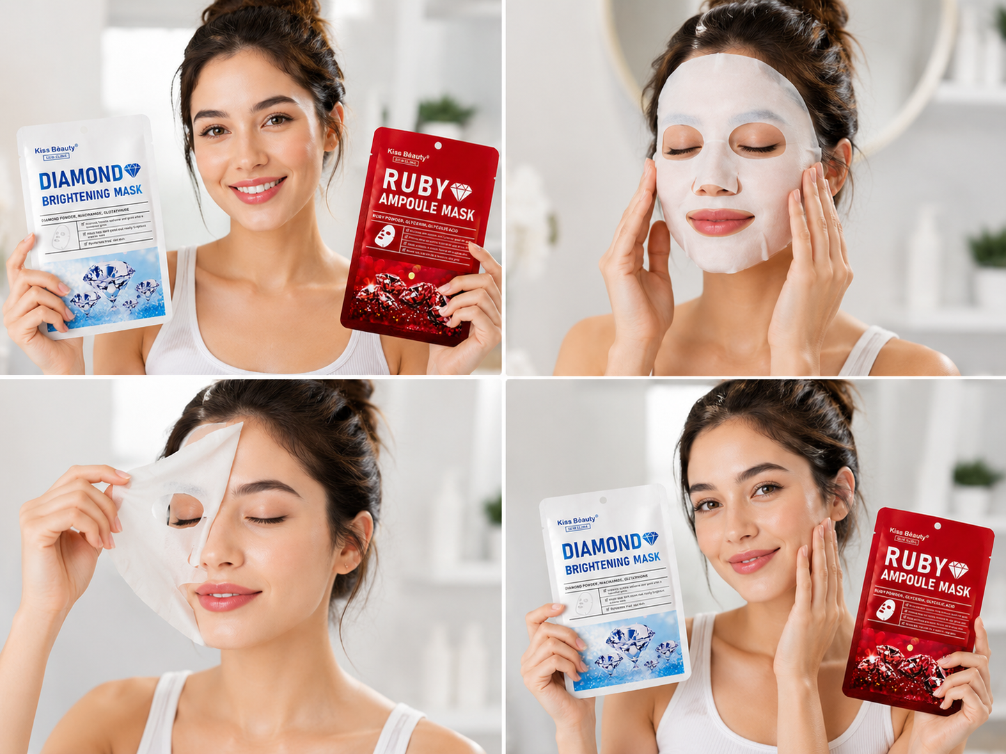 DIAMOND & RUBY - BRIGHTENING,AMPOULE MASK Bundle - 30ml per pcs