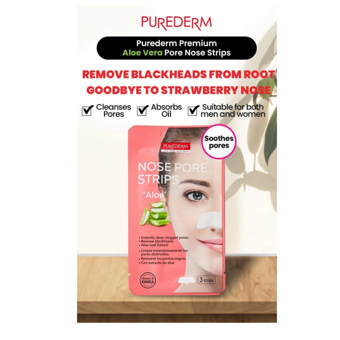 Nose Pore Strips with Aloe Vera Extract – 3 Strips Pack