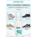Silver Foaming Shoe Cleaner with Built-in Brush – 150ml