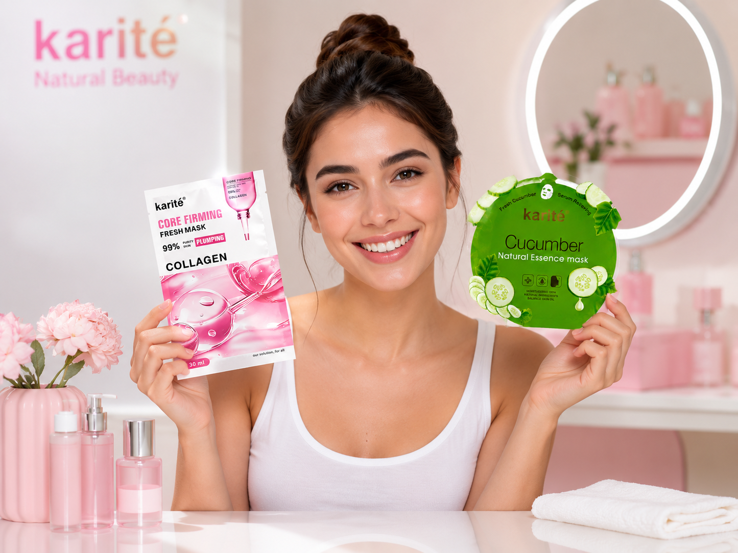 CORE FIRMING COLLAGEN & Cucumber FRESH AND Natural Essence MASKS Bundle 30 ml per pcs
