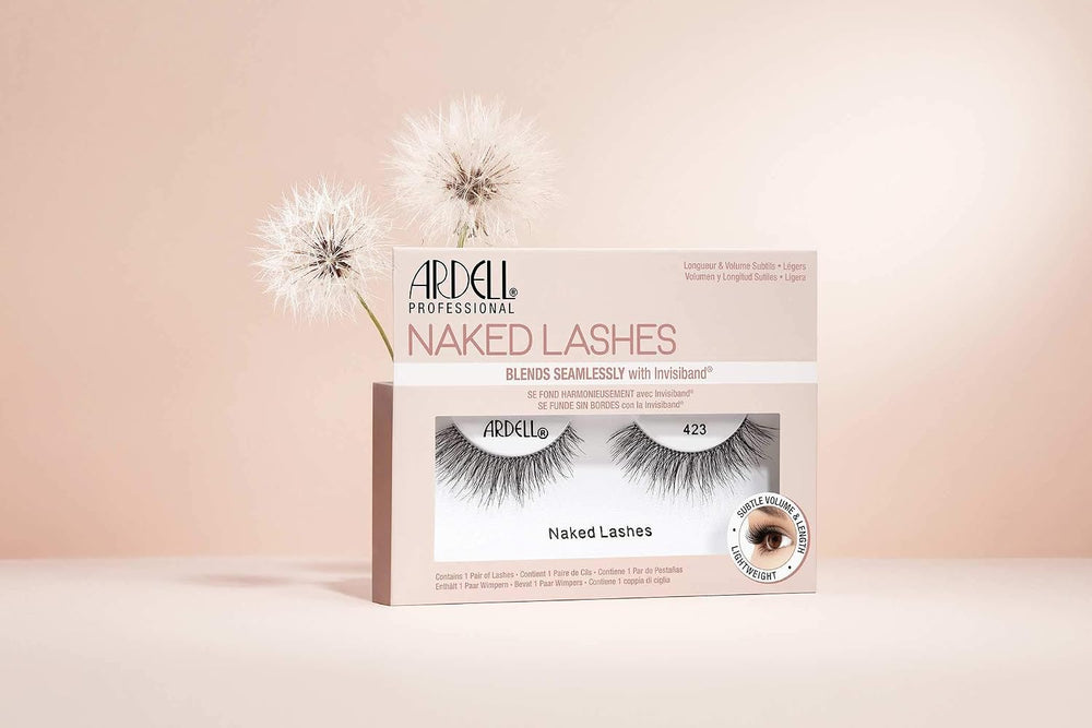Professional Naked Lashes 423 – Lightweight False Eyelashes with Invisiband – Black – 1 Pair