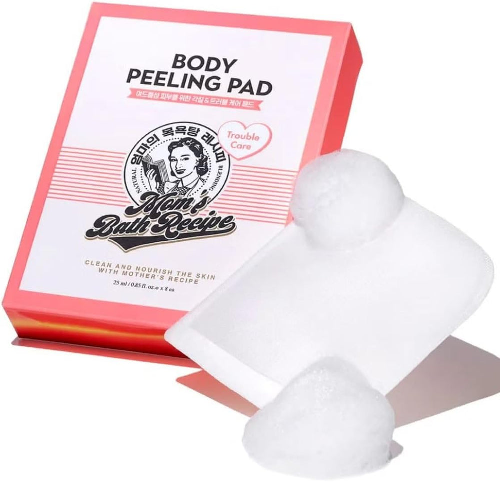 Mom’s Bath Recipe Body Peeling Pad Pack 8pcs – Foam Exfoliation for Smooth Skin
