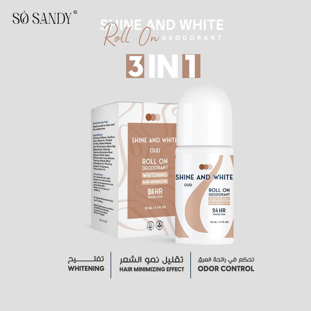 SHINE AND WHITE OUD ROLL ON SHITENING HAIR MINIMIZING 24HR 50ml