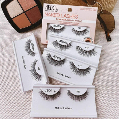 Ardell Professional Naked Lashes 424 Lightweight False Eyelashes with Invisiband – Black – 1 Pair