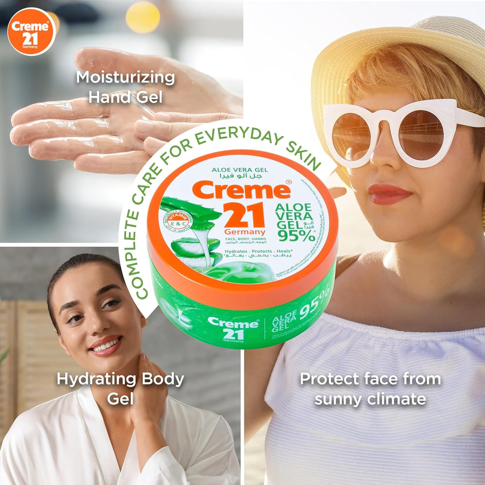 Aloe Vera GEL Creme 21 Germany for FACE - BODY - HANDS - 300ml
