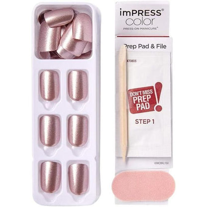 Kiss imPRESS color PRESS-ON MANICURE KIMC004C Champagne Pink 30 Nails