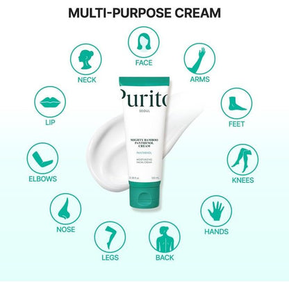 Purito SEOUL Mighty Bamboo Panthenol Cream – 10% Panthenol Moisturizing Facial Cream - 100ml