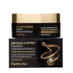 Farm Stay 24K GOLD & PEPTIDE SOLUTION AMPOULE EYE PATCH 90g 60 Sheets