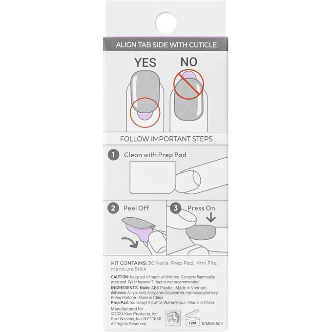 Kiss imPRESS The No Glue Mani Press-On Nails – Nude Swirl Design On My Mind (30 Nails) IMM29C Nude Swirl- beige
