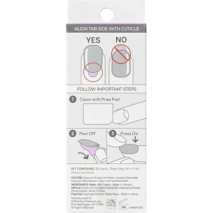 Kiss imPRESS The No Glue Mani Press-On Nails – Nude Swirl Design On My Mind (30 Nails) IMM29C Nude Swirl- beige