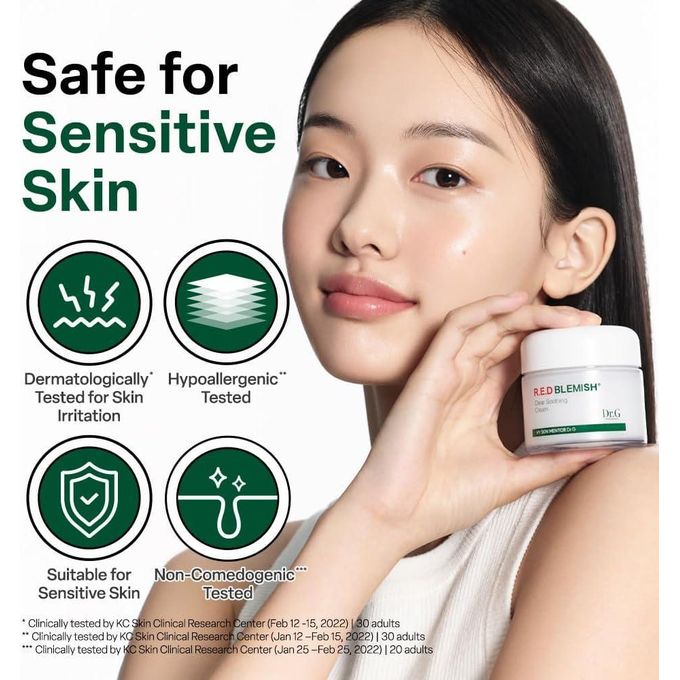 Dr.G R.E.D BLEMISH Clear Soothing Cream – Lightweight Moisturizer for Sensitive & Irritated Skin - 70ml